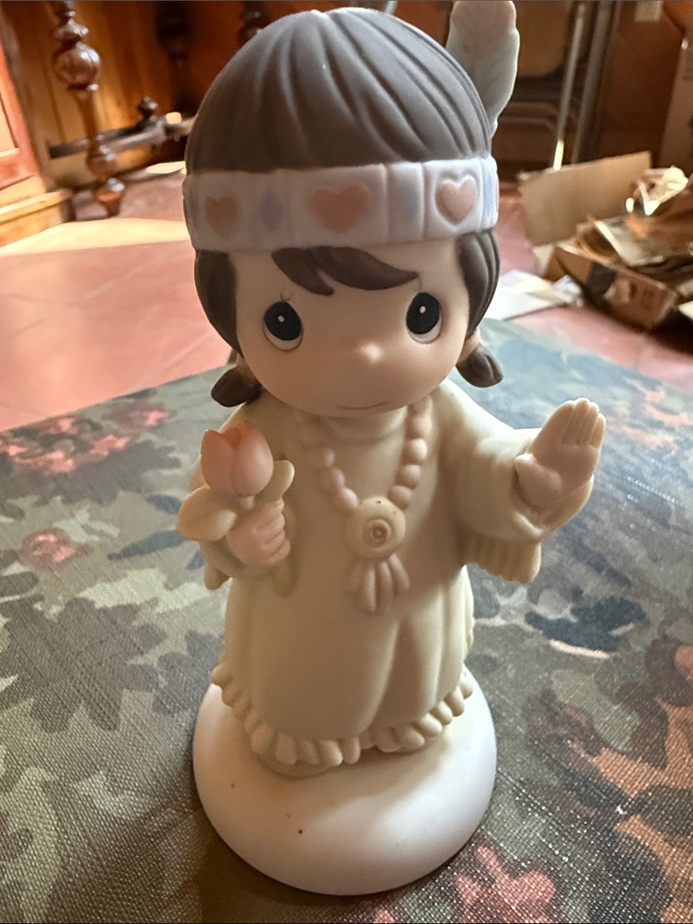 Precious Moments Bless-Um You 1992 Enesco Native American Girl Figurine #527335